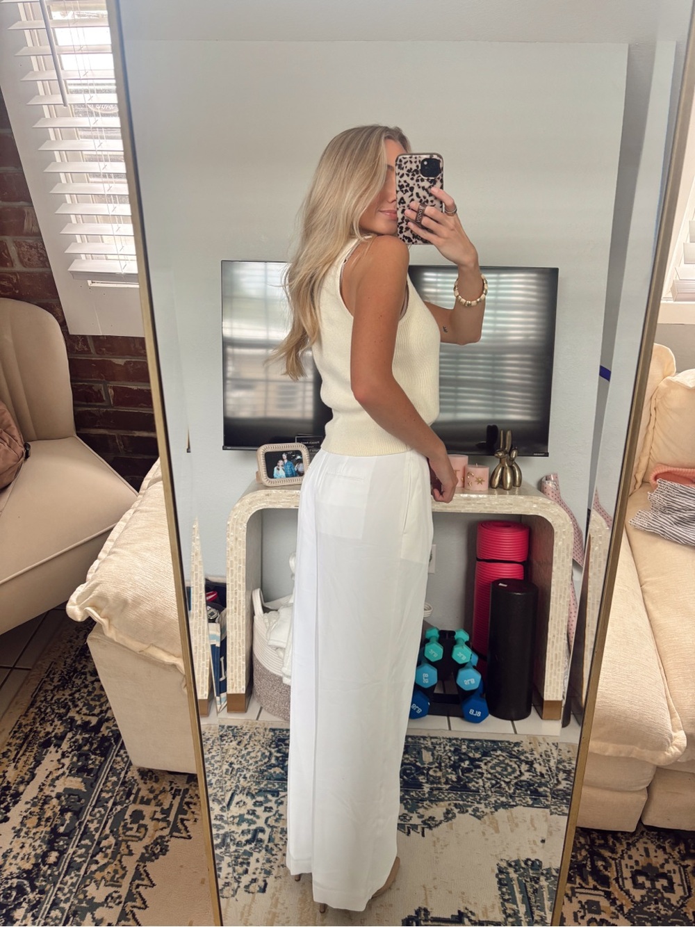 NWT Ann Taylor White Petite Pleated Straight Pant - Picture 4 of 6